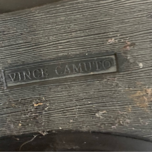 VINCE CAMUTO Sz 7.5 Grey Buckle Stacked Heel Almond Toe Western Vibe Booties - Picture 13 of 14